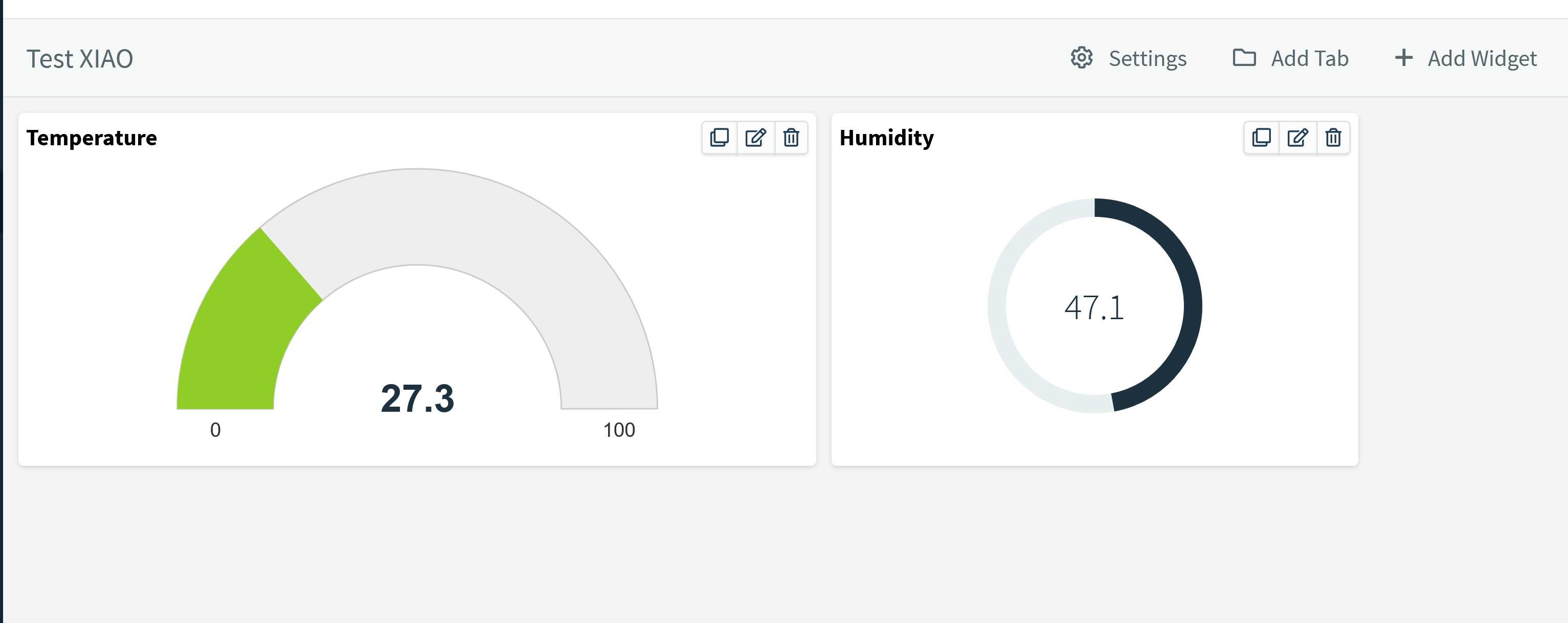 Humidity widget data Done