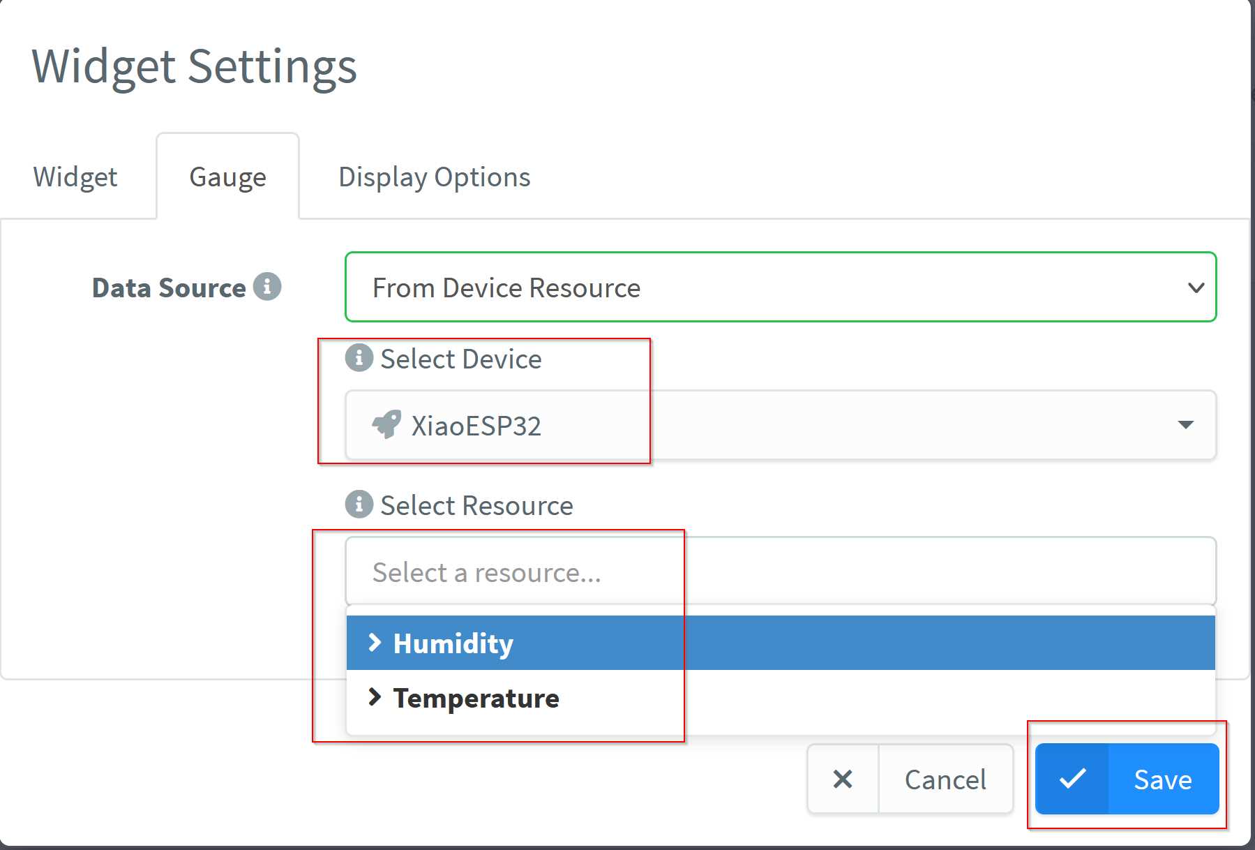 widget data source