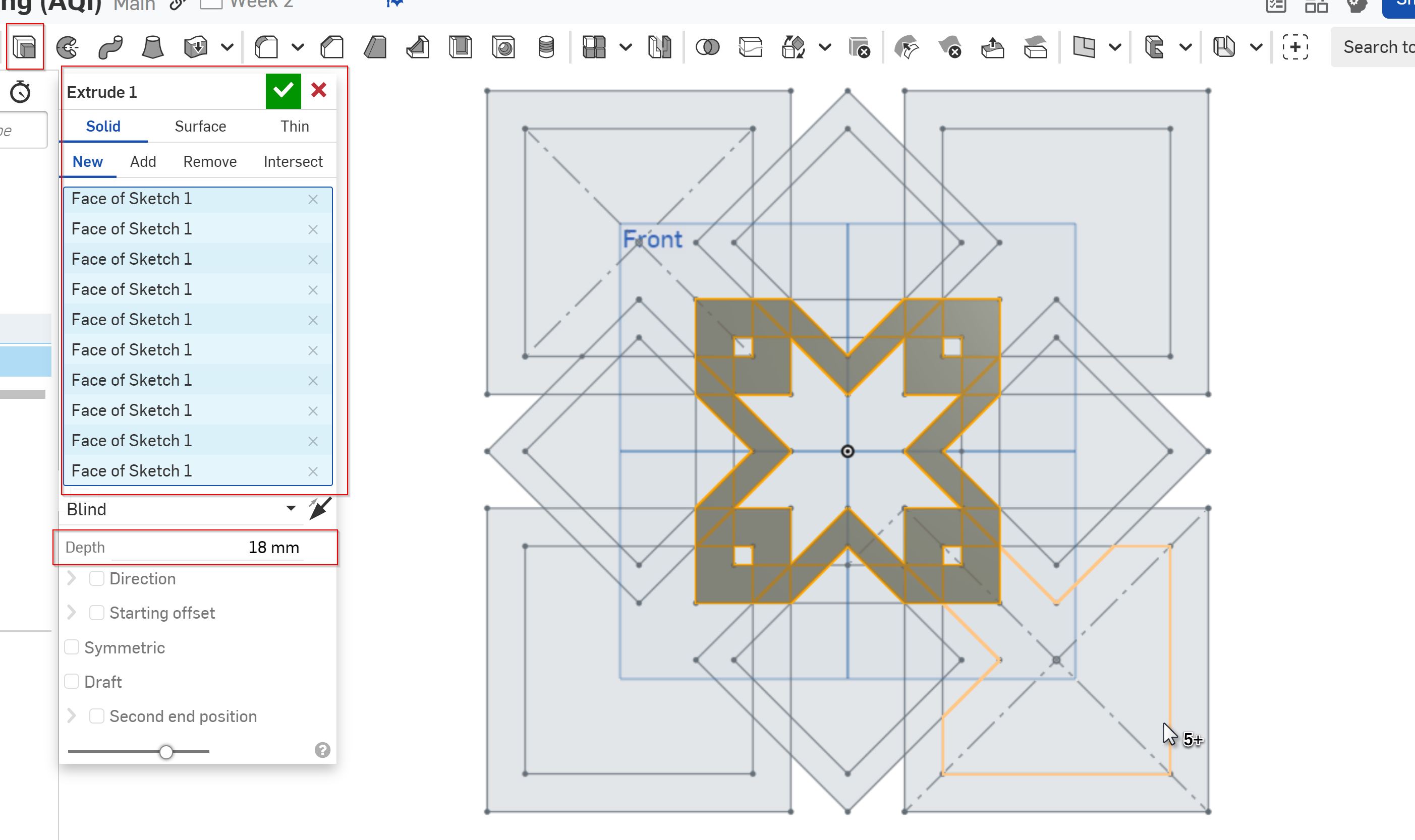 Extrude Center square