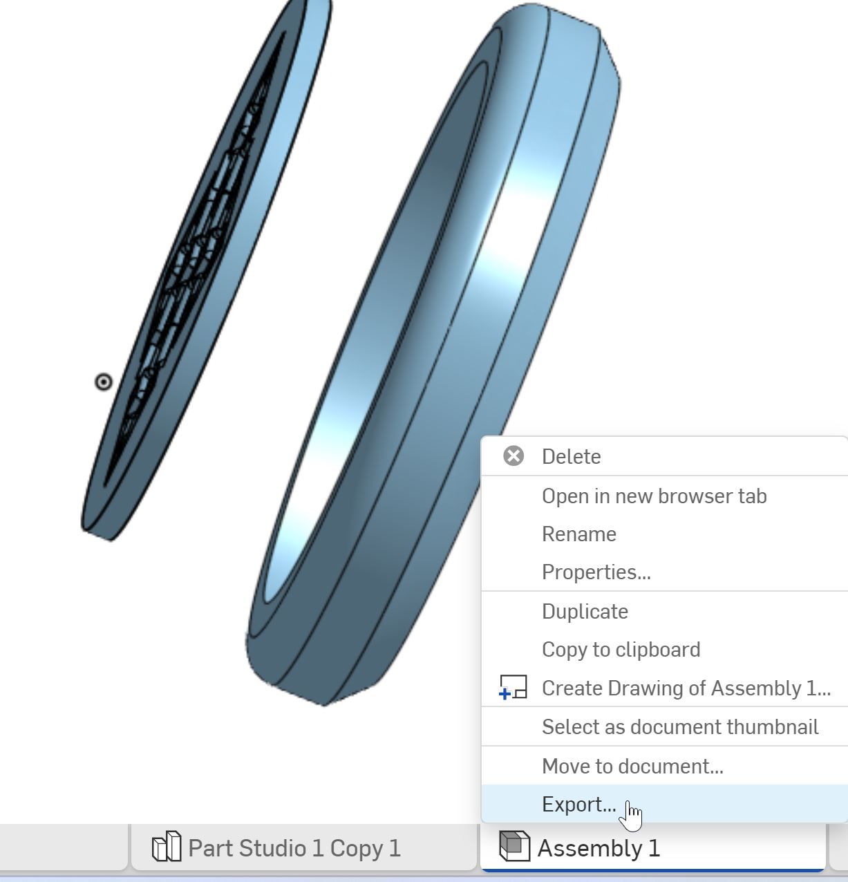 Export assembly file