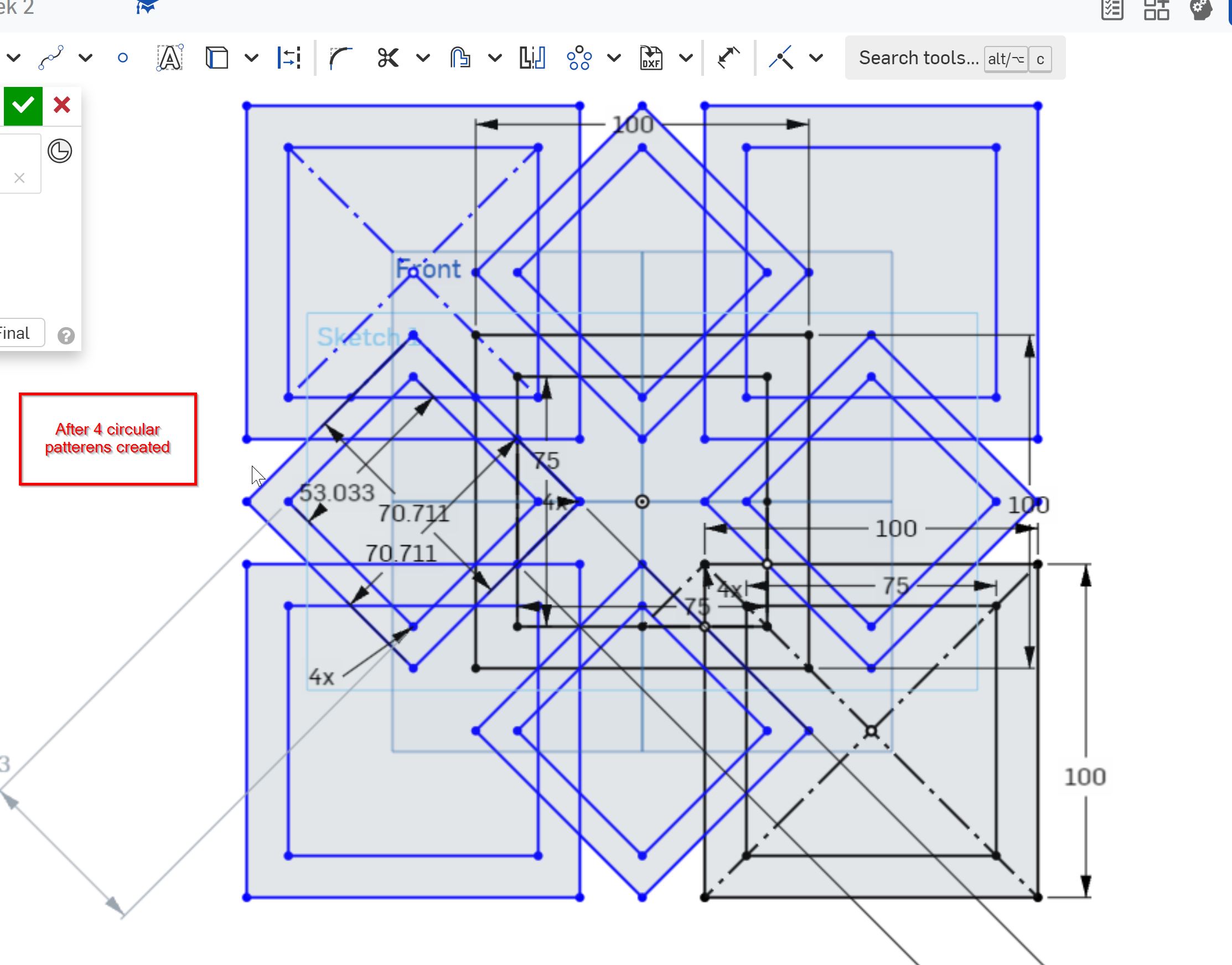 Pattern sketch are done 