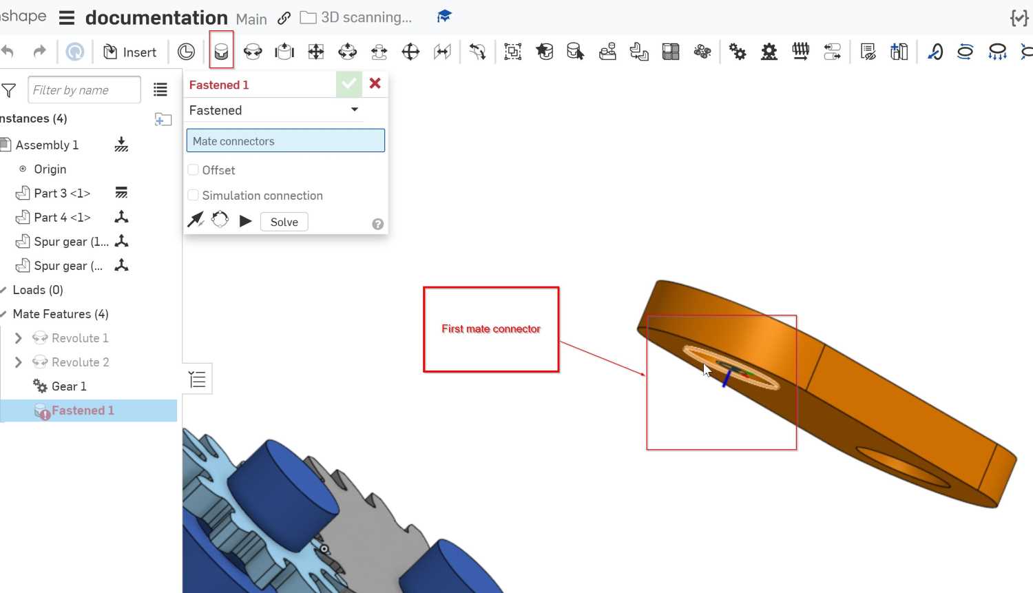 Top case fasten function