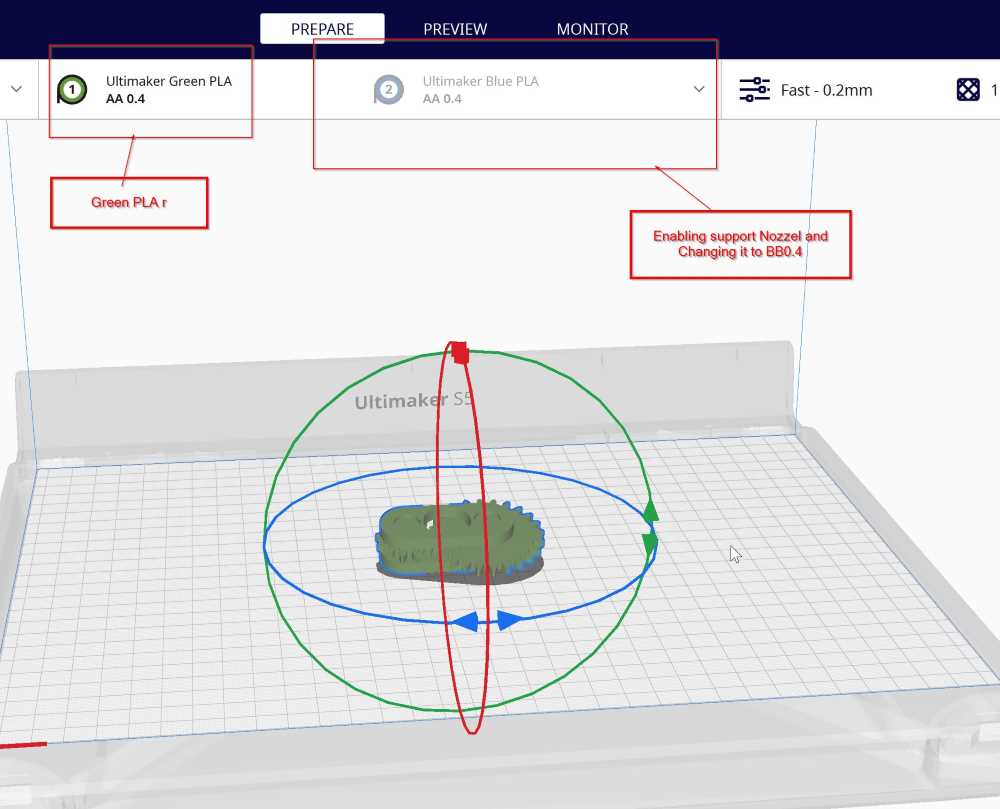 Printing Filament and support filament