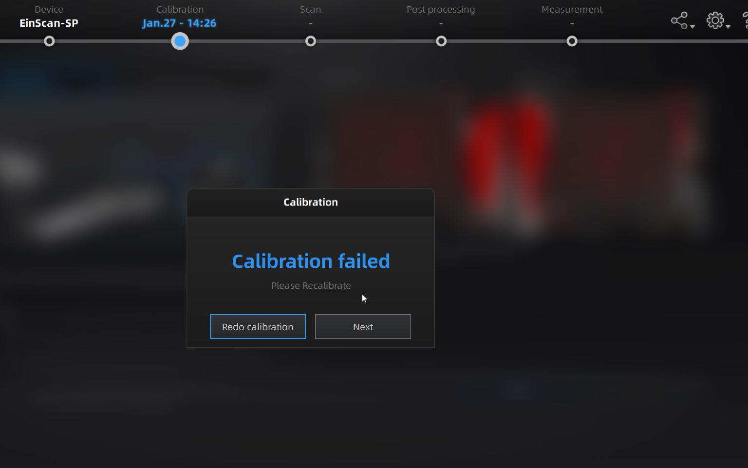 Calibration failed 