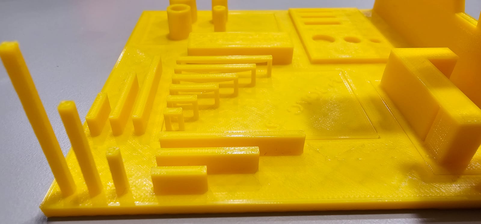 zoomed in picture of Bridge Test section in the printed design