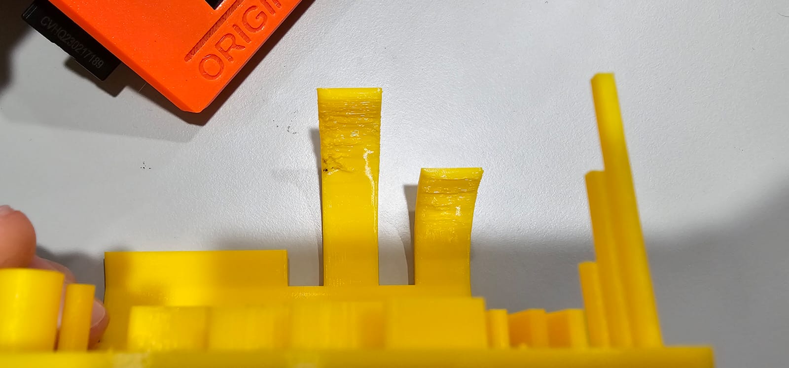 zoomed in picture of overhang section in the printed design