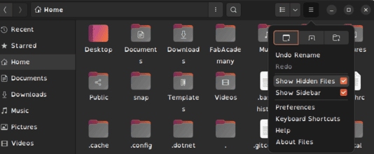 Image of hidden files