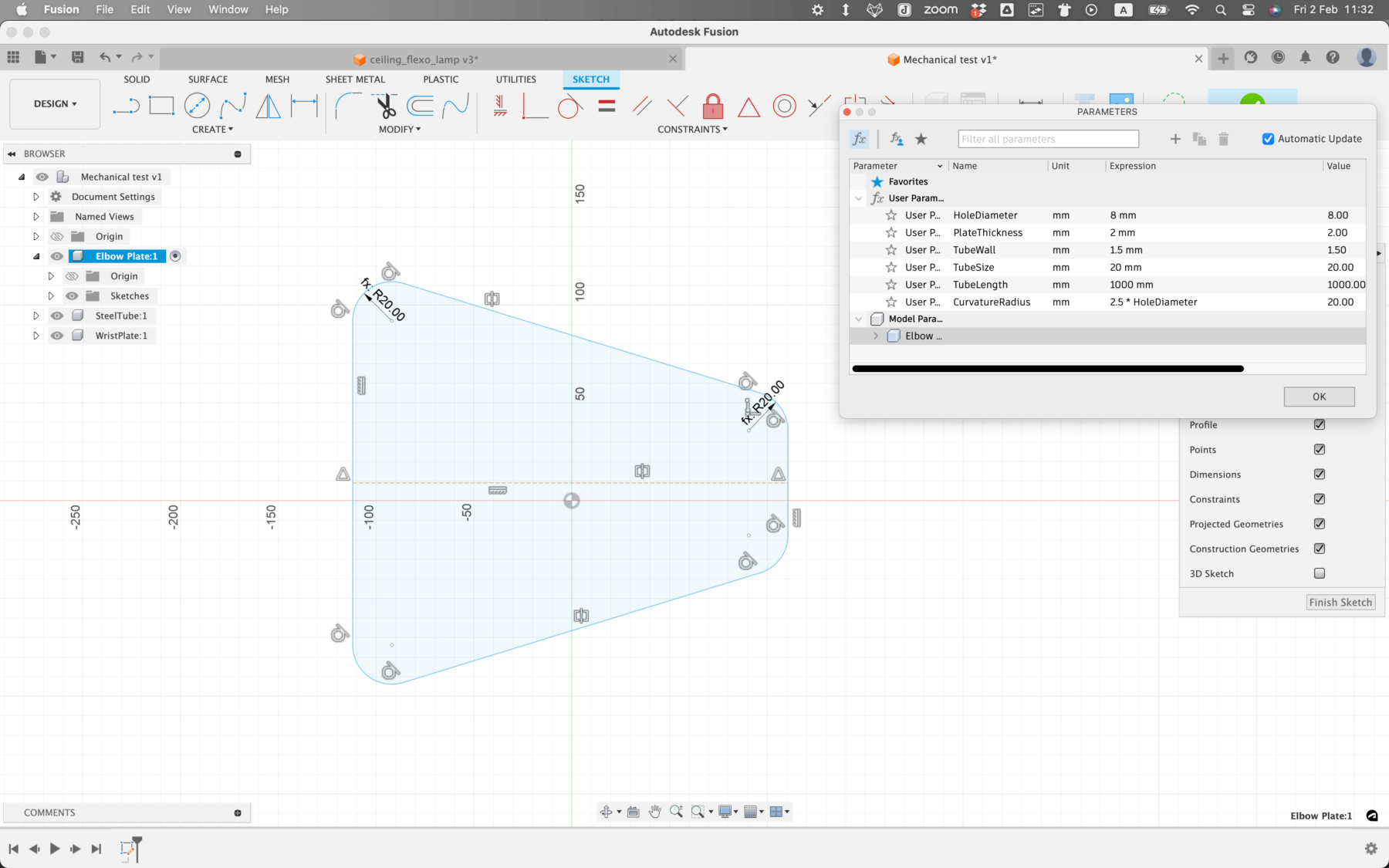 Setting parameters to link the dimensions of all holes in my design