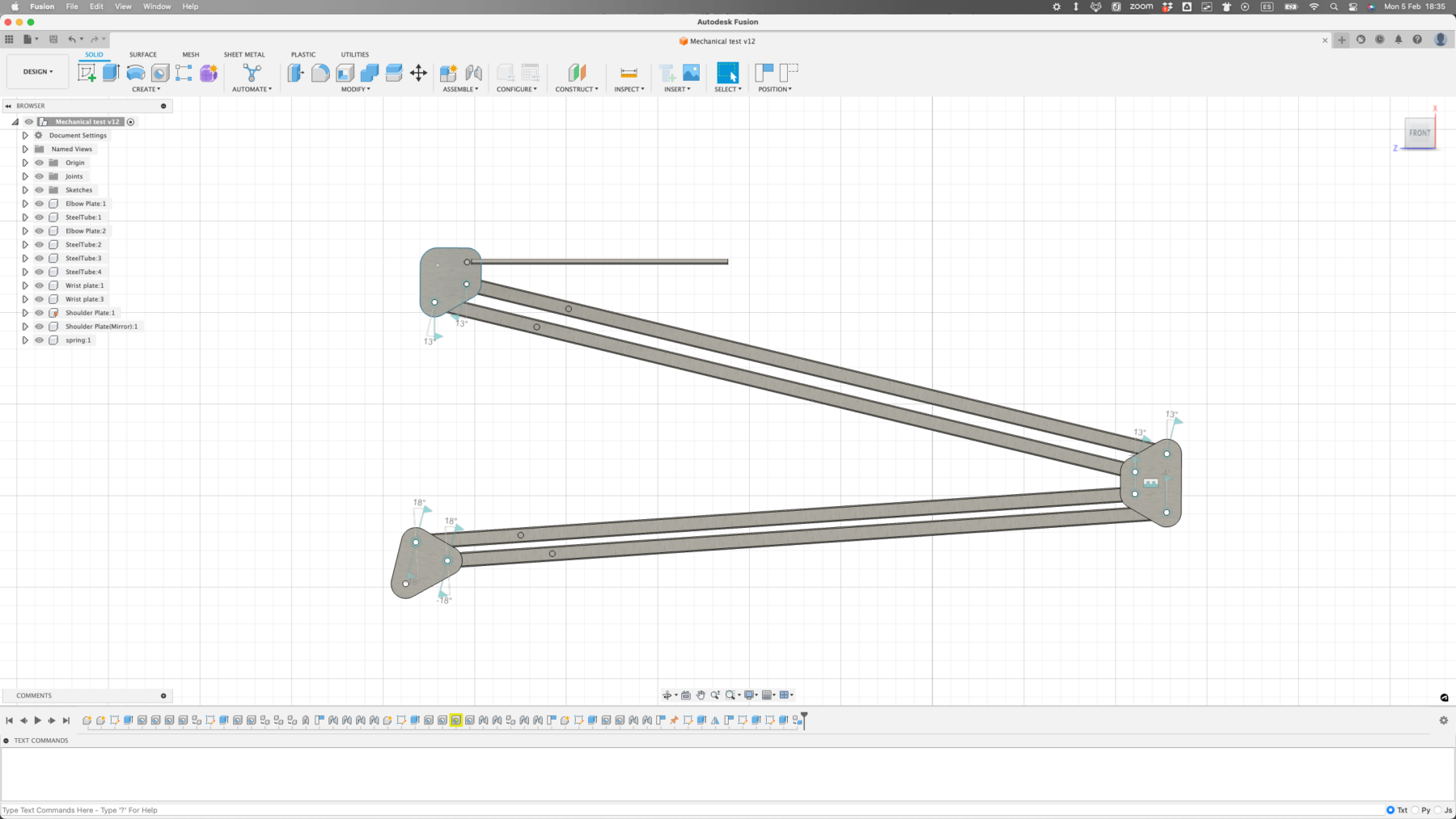 Final state of the lamp model