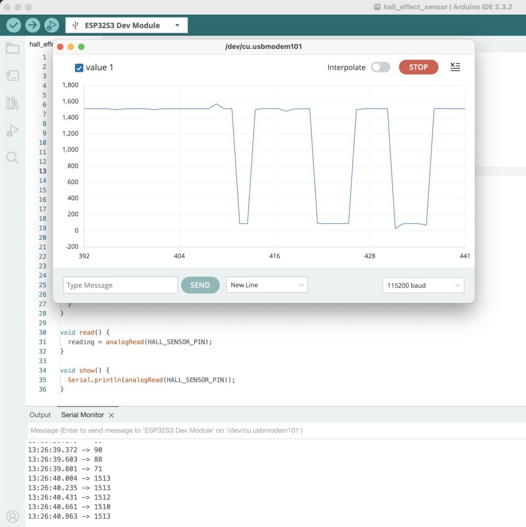 Programming a Hall Effect Sensor