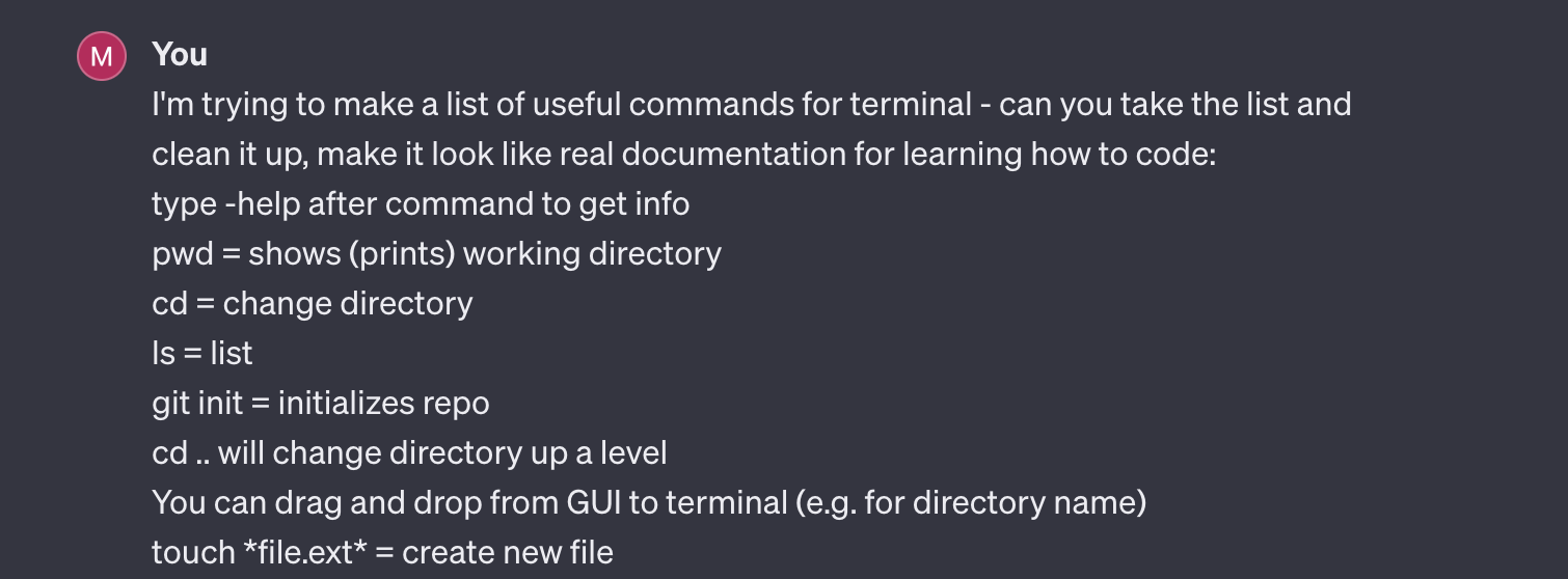 Prompt to clean up command notes