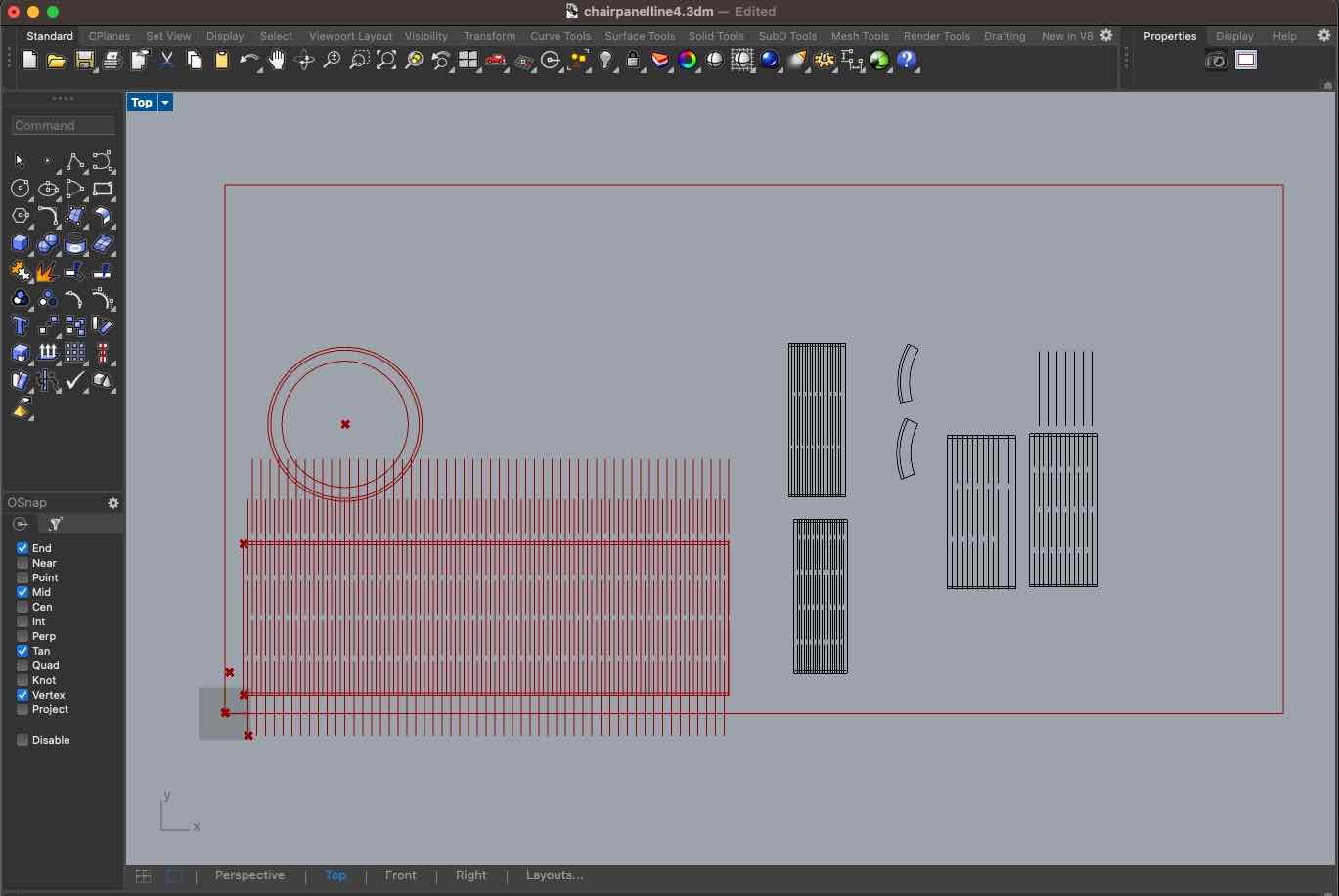 Stool in Rhino 2D