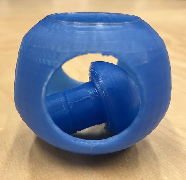 A photo of the printed part