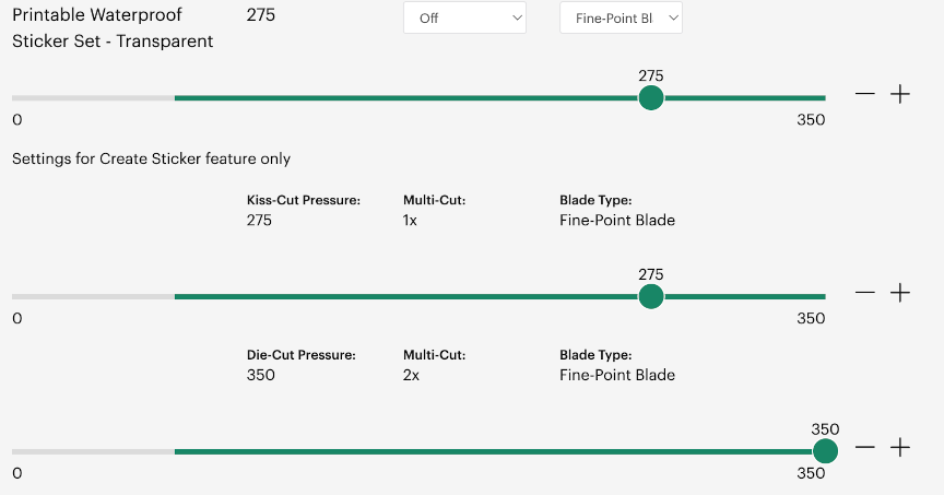 cricut edit materials view