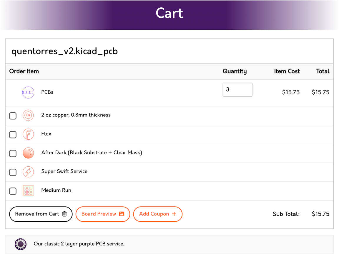 oshpark cart screen