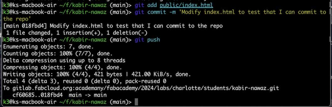 Committing to Git repo