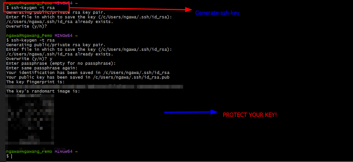 SSH Key Generation Screenshot