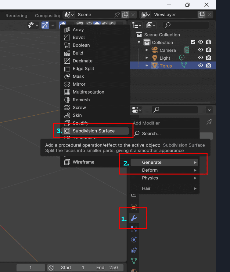 Applying Subdivision Surface Modifier