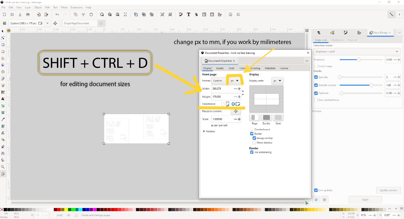 shift+ctrl+D