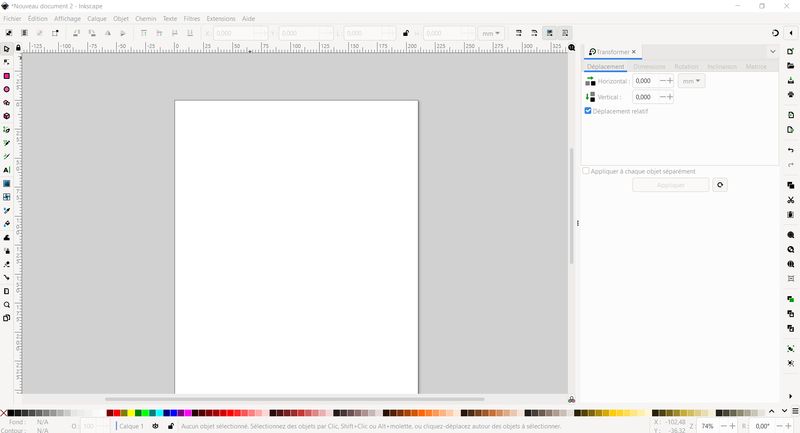 Printscreen of Inkscape's new document screen.