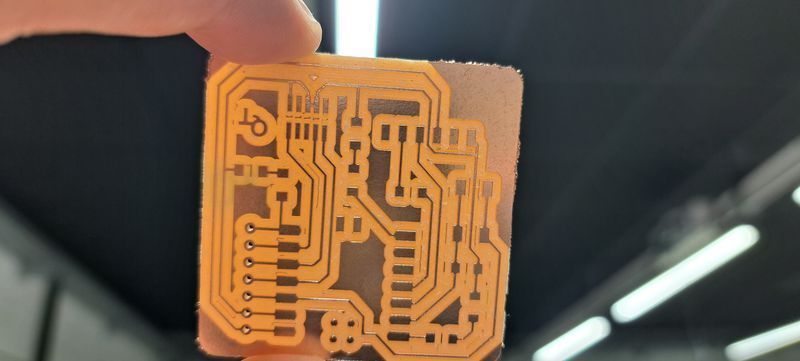 Picture of the phenolic paper PCB.