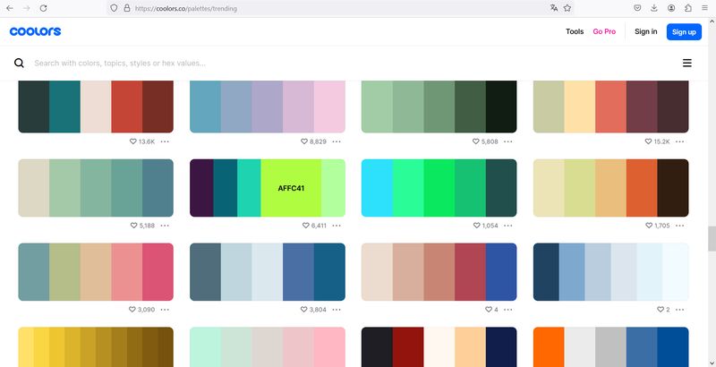 Coolors website that helps you find the right colors for your designs.