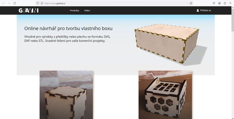 Gravini's website to create the laser cutter's files for a wooden box.