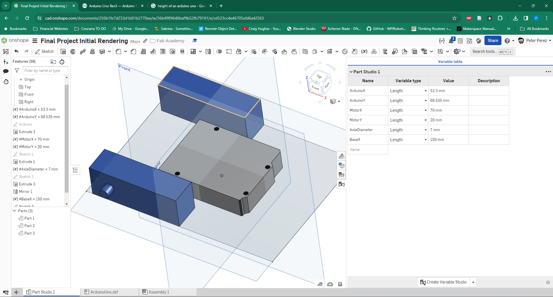 Onshape open to Variable Table
