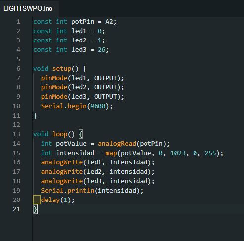 Code Light arduino