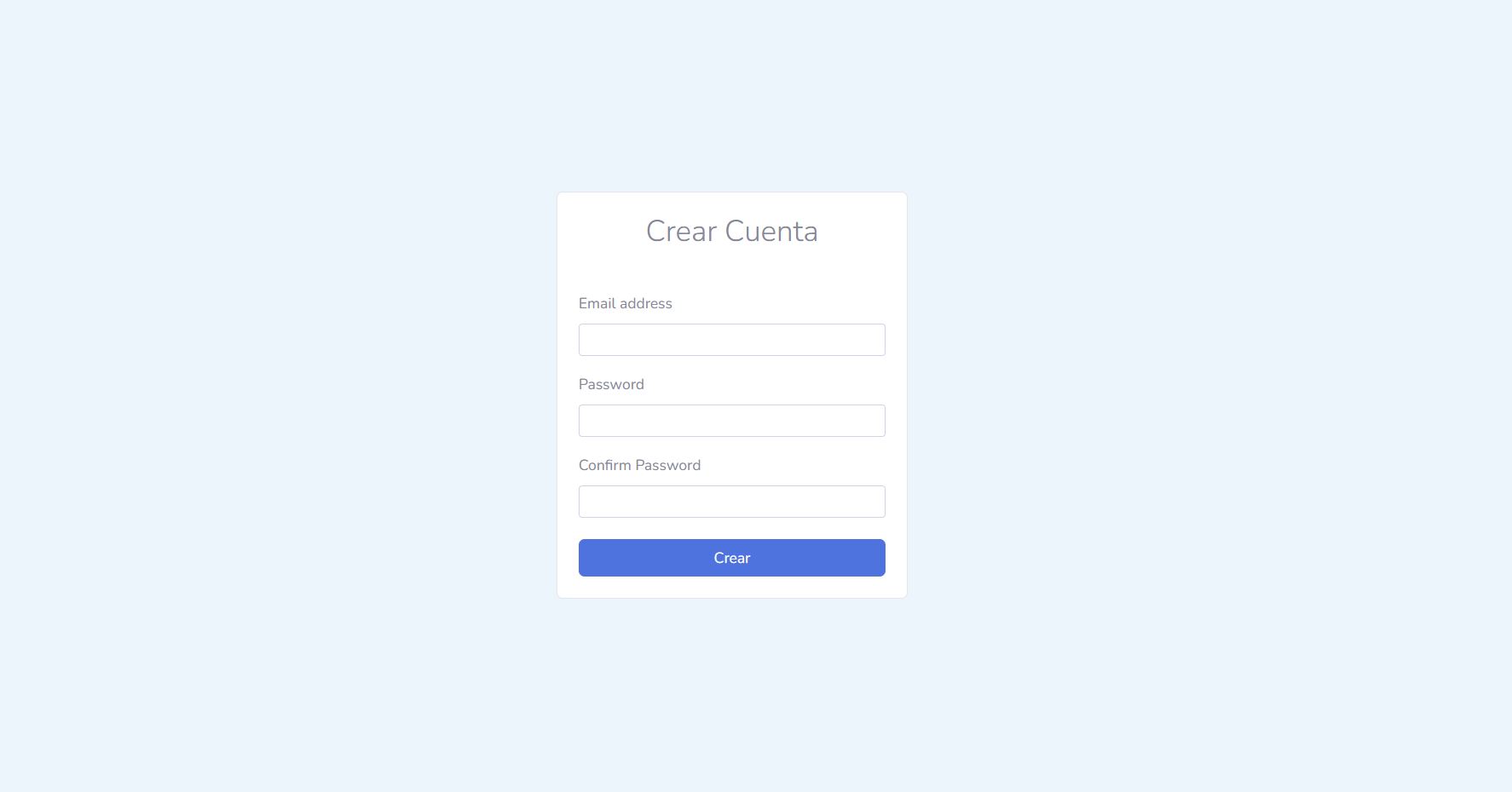 Create Account Screen