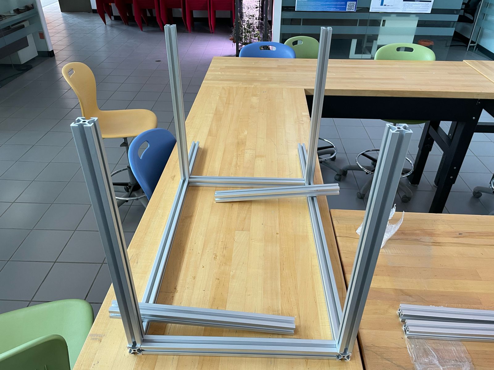 Initial frame assembly on table1