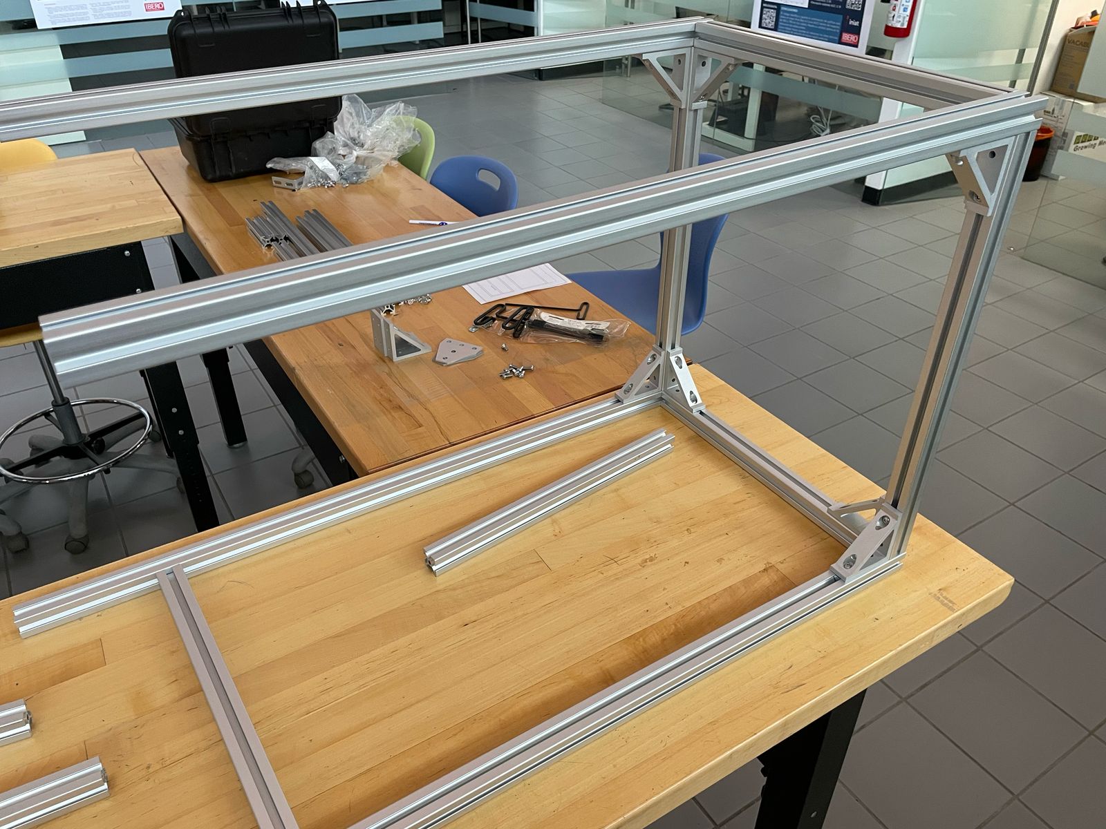 Initial frame assembly on table2