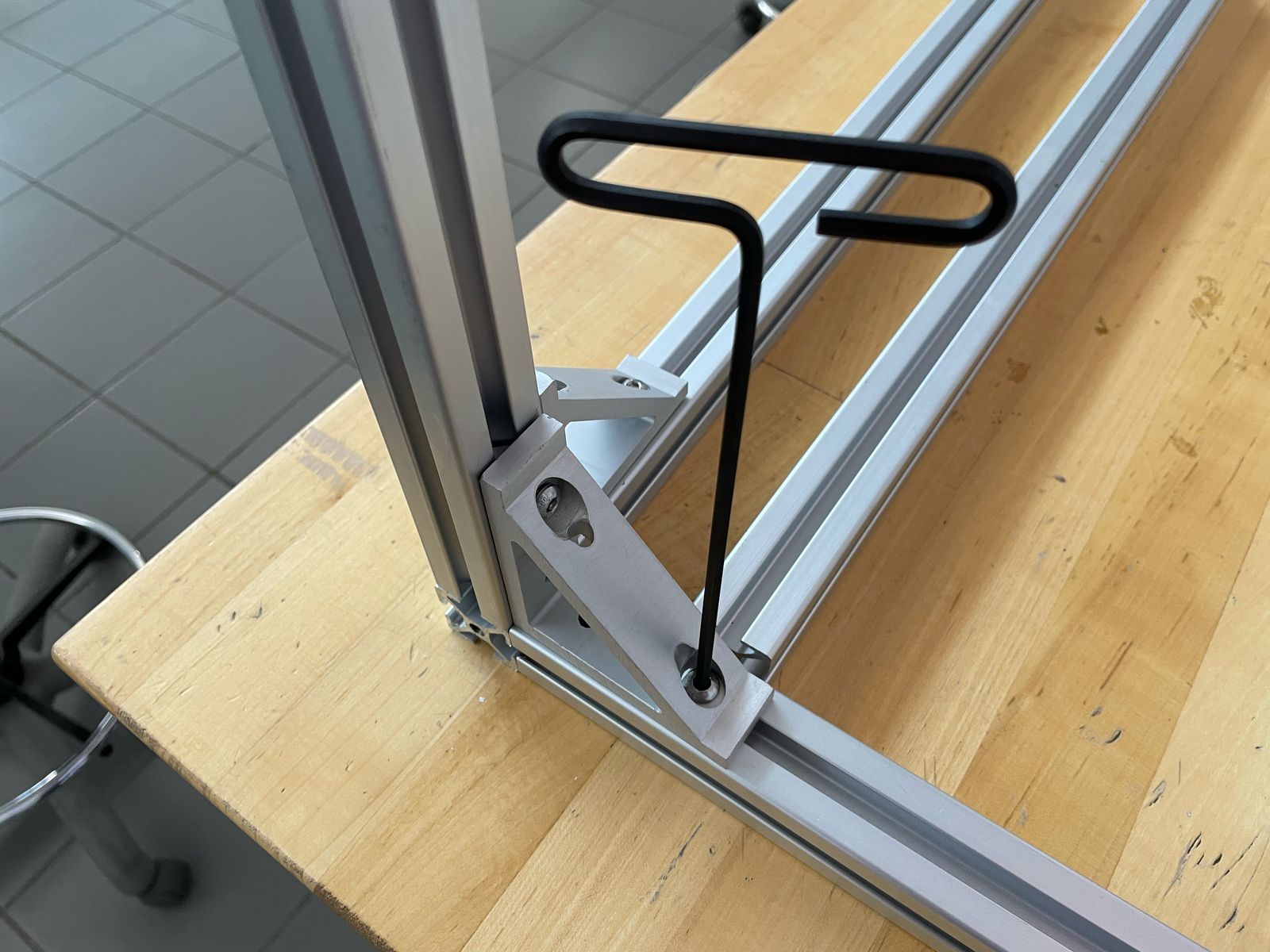 Initial frame assembly on table3
