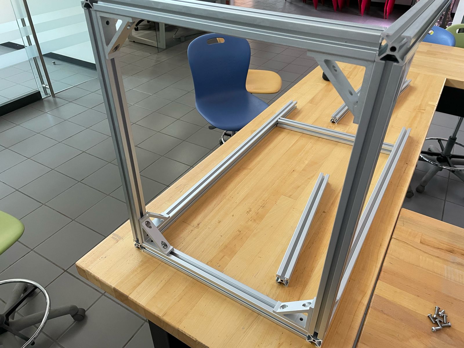 Initial frame assembly on table4