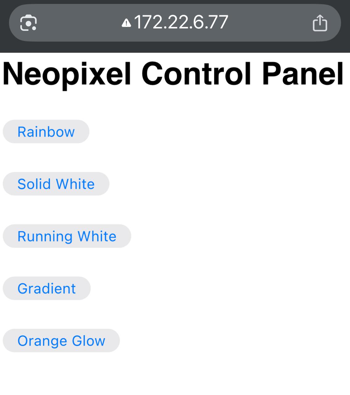 Web Interface Screenshot