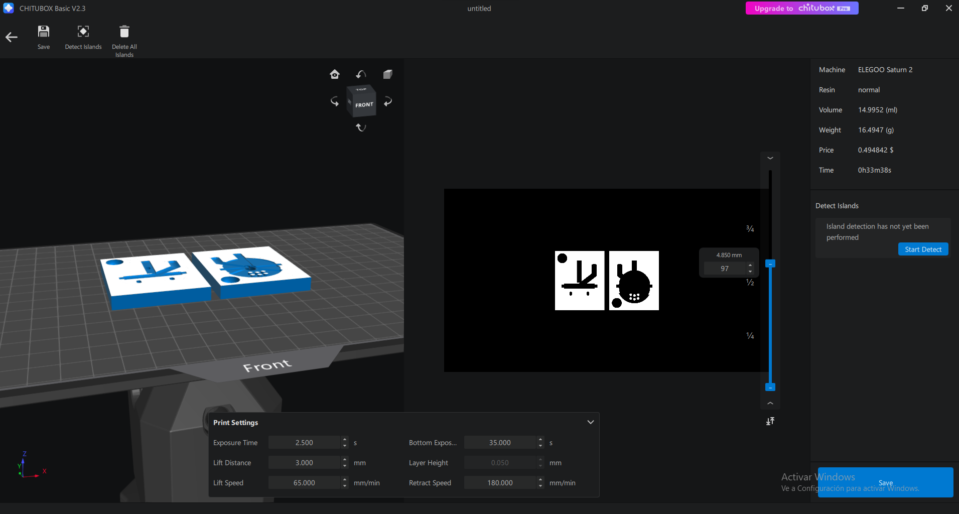 Sliced file preview in Chitubox
