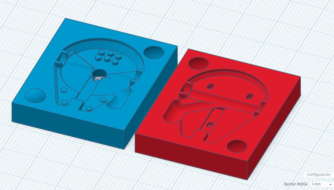 Subtracted mold half using boolean operation