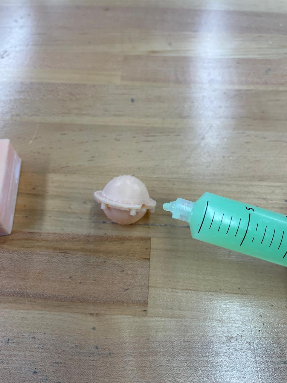 Final cast Pokéball using snap-fit mold