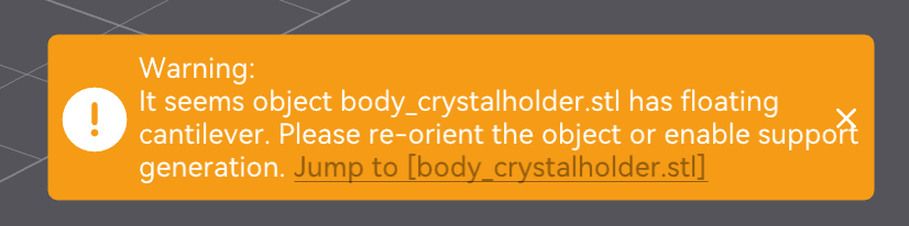 Slicer warning: floating regions