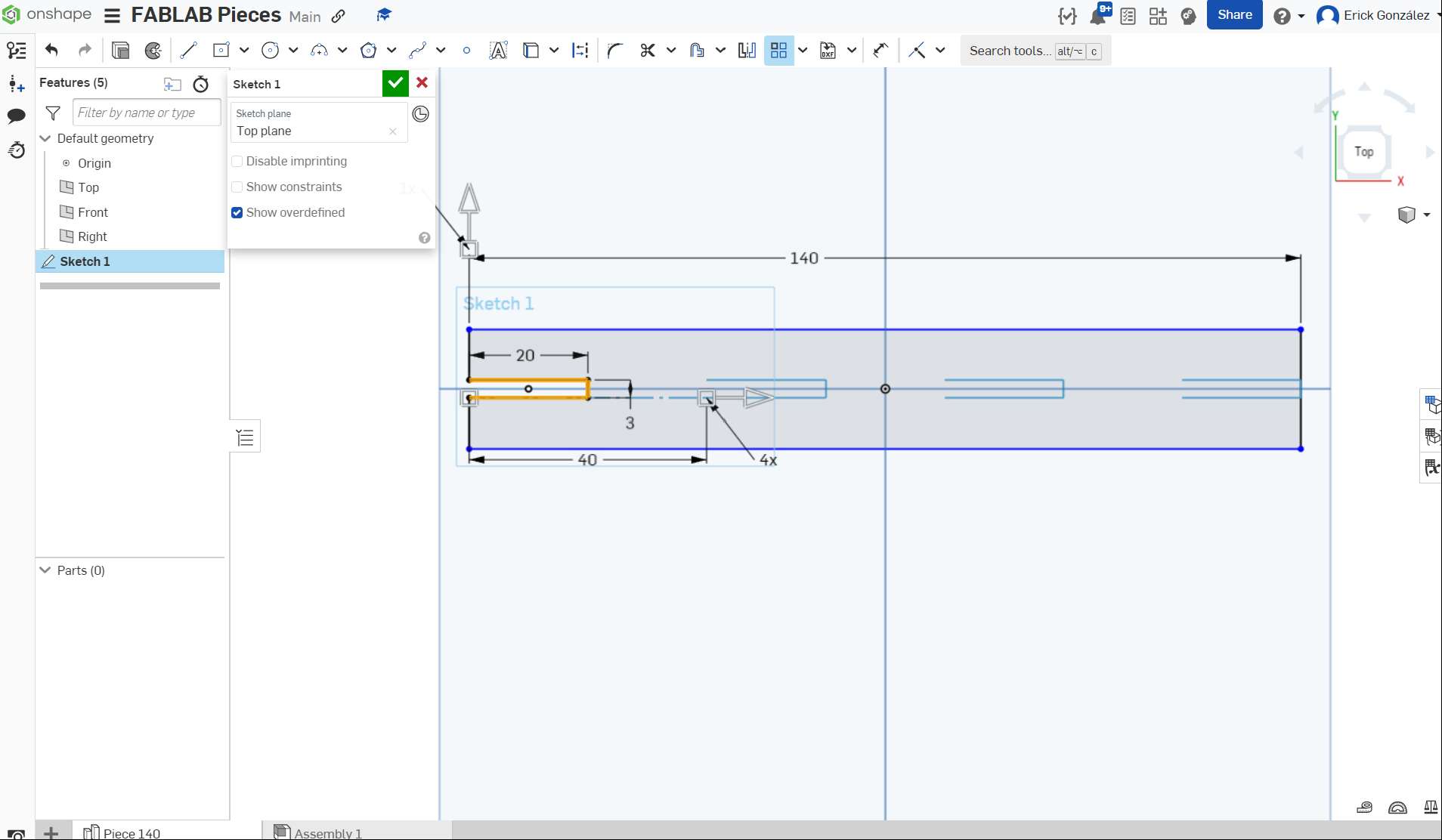 Linear Pattern Tool Week 2 - Fab Academy