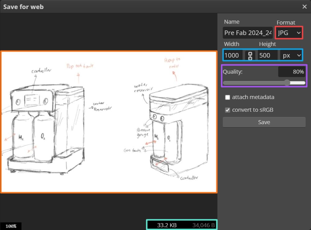 Photopea export dialog