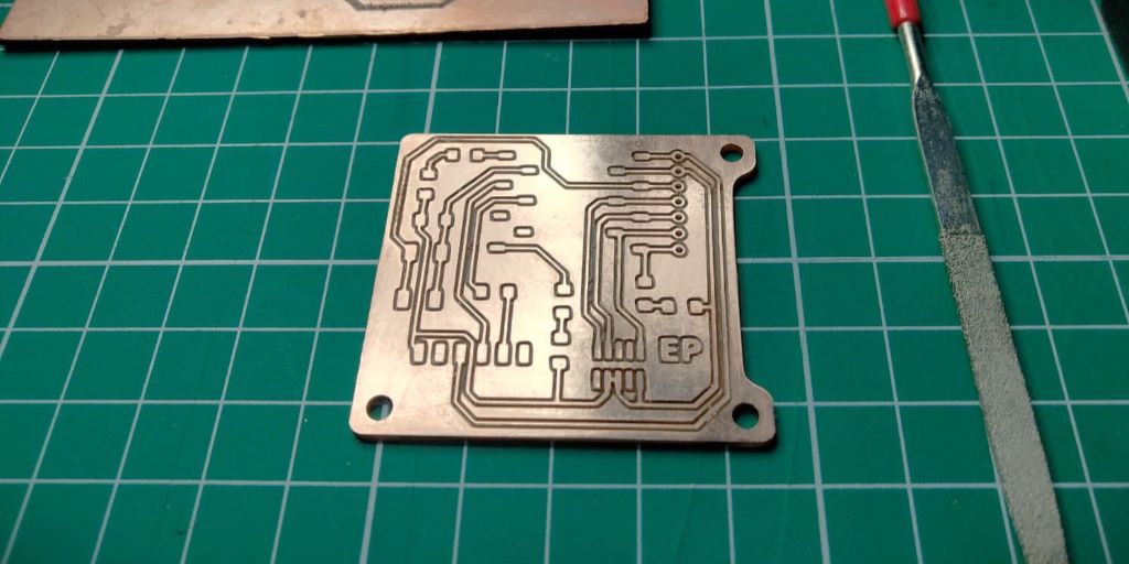 Cleaned PCB milling result