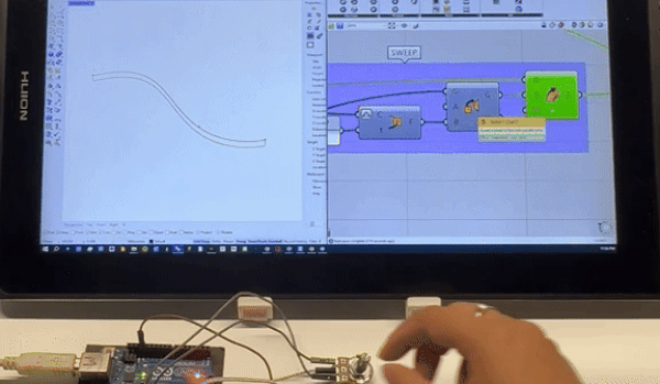 Controlling software rhinoceros with potentiometer