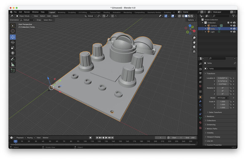 wrong OpenSCAD export, all modules in one *.stl