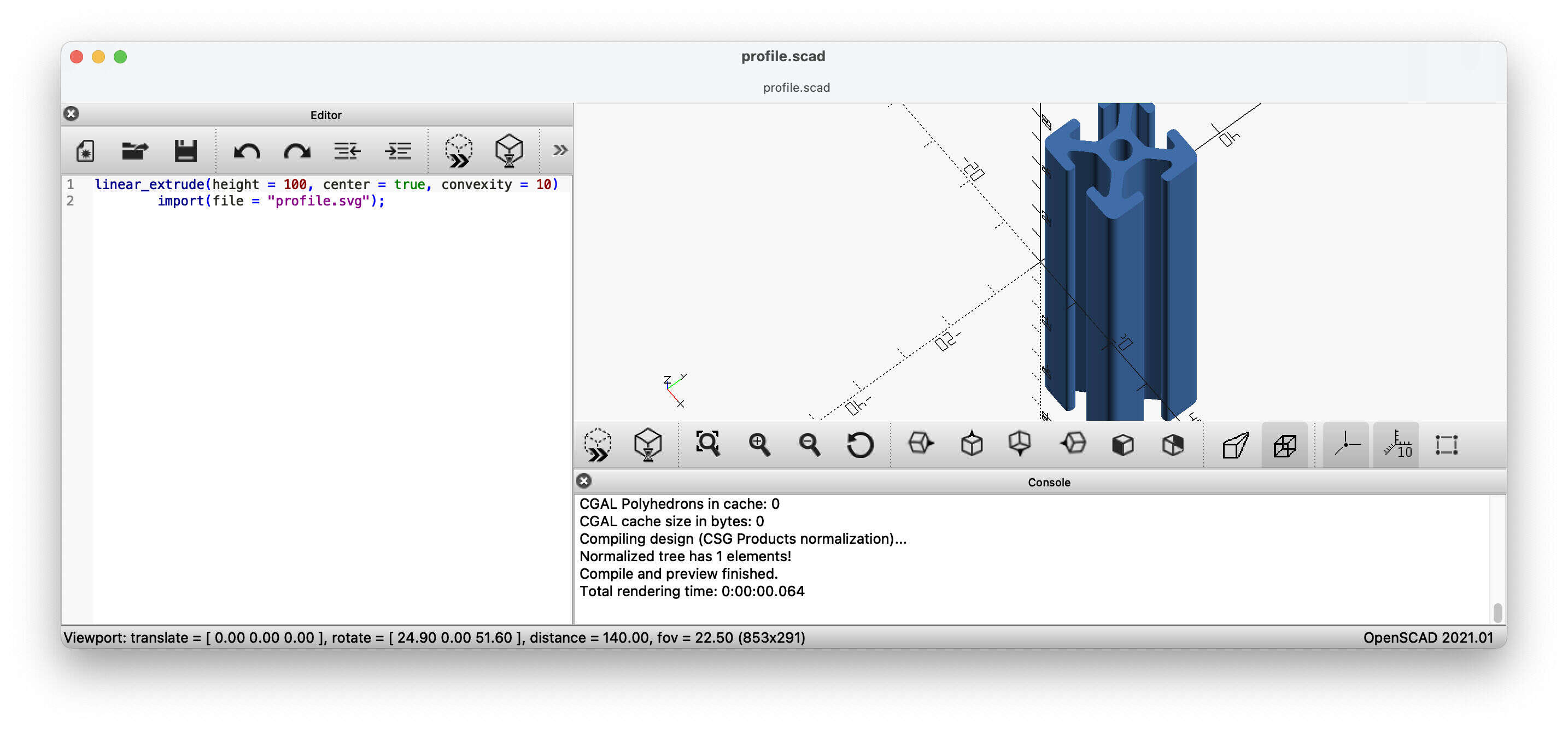 extrusion profile based on imported image