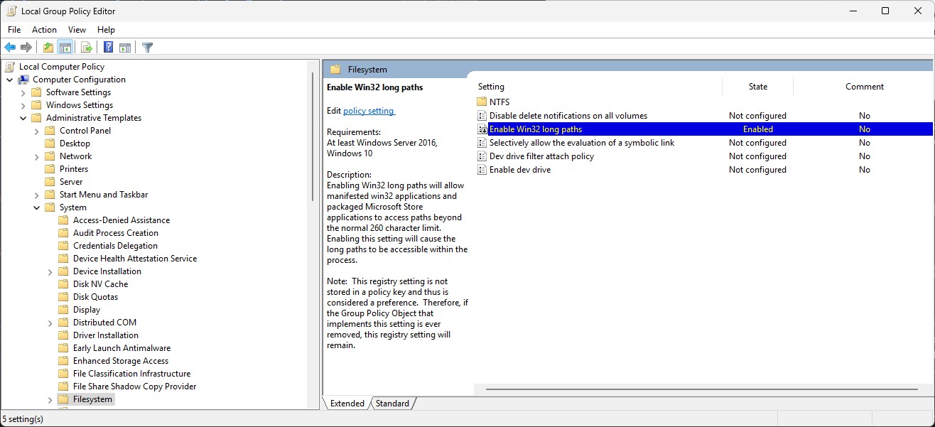 GPEDIT Window