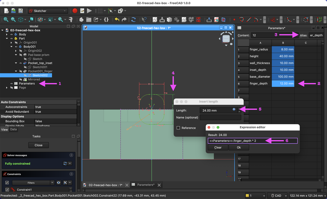 FreeCAD interface with parameteric workflow.