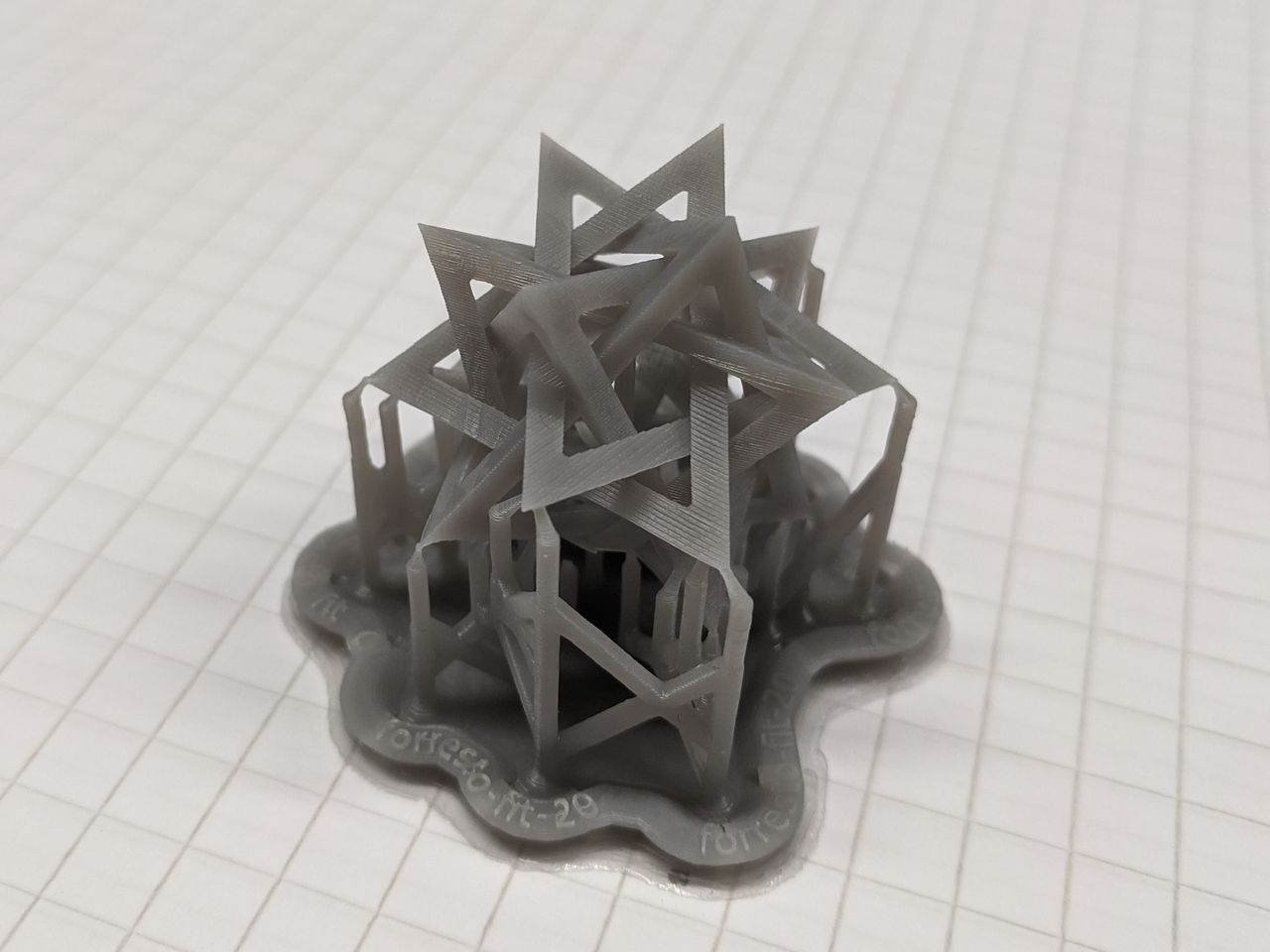 Five Interlocking Tetrahedra, printed with grey resin.