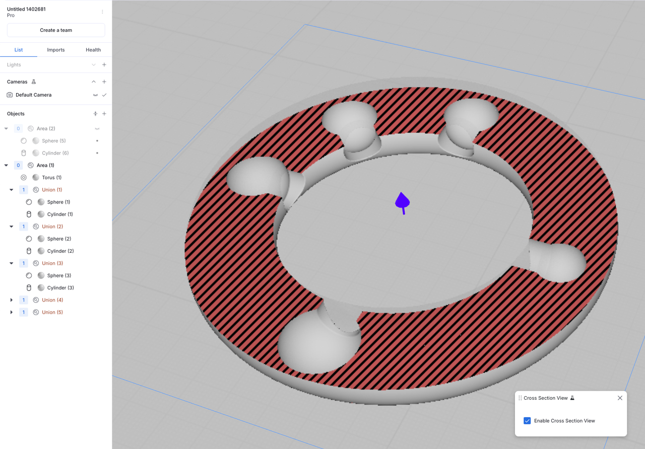 Womp cross-section view.