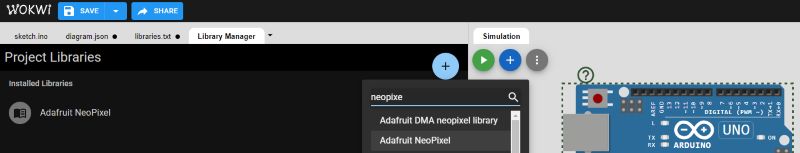 Wokwi Adafruit NeoPixel Library